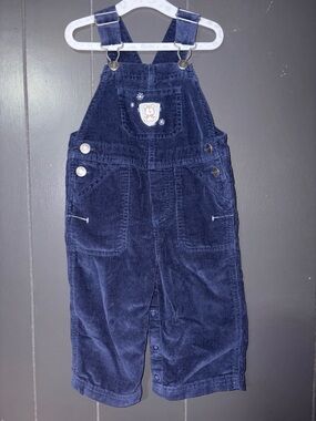 Carter's Navy Corduroy Overalls with Bear Patch